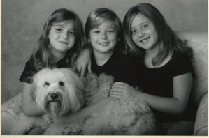 Labradoodle and children