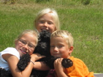 Labradoodle with  children